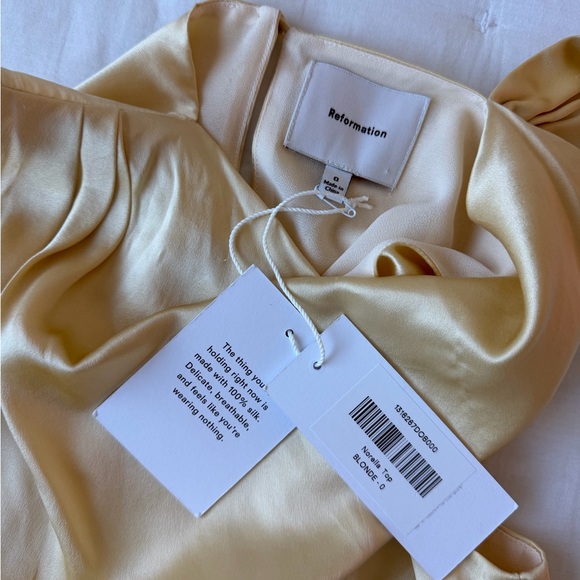 Reformation NWT 0 Norella Sleeveless Scarf Neck Top Silk - Picture 10 of 11